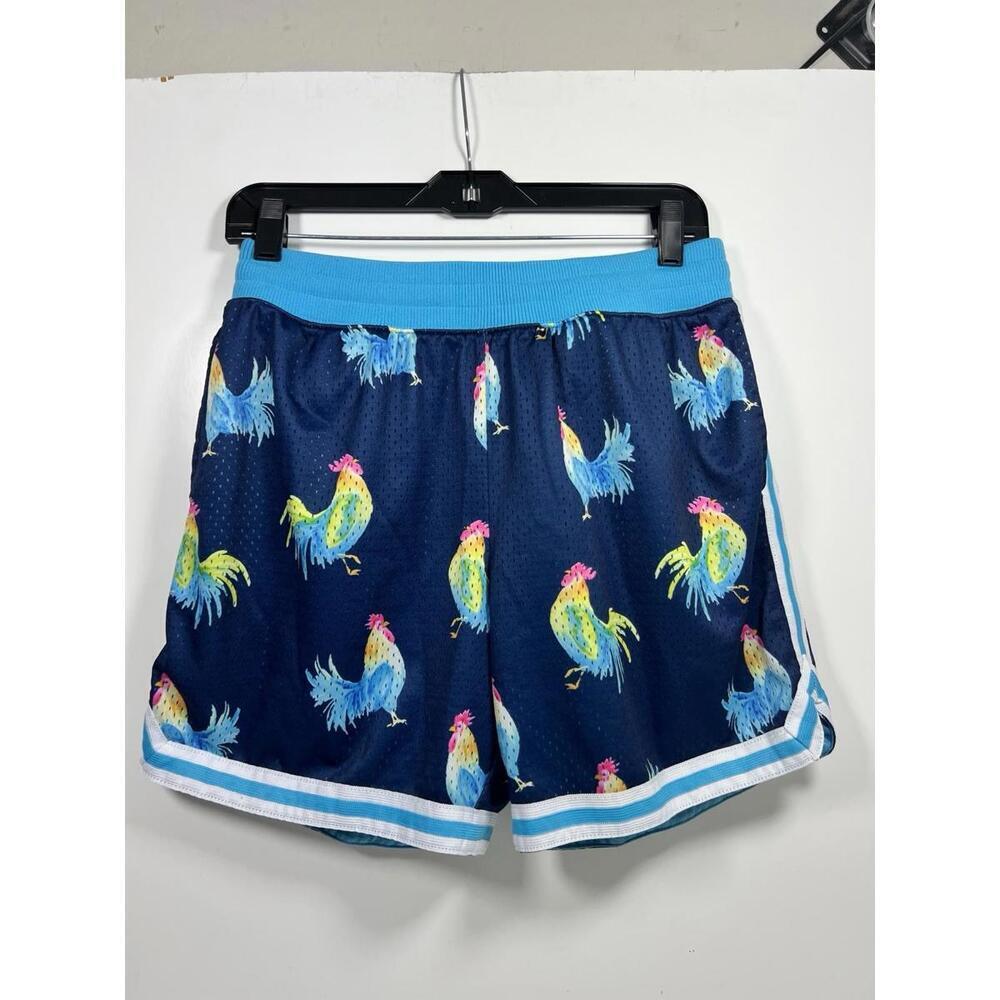 Chubbies Shorts Men’s Large Blue Fowl Play Mesh Courtside Athleisure Gym Bro